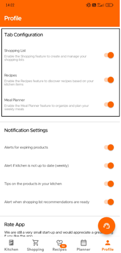 Tab Configuration on Profile page